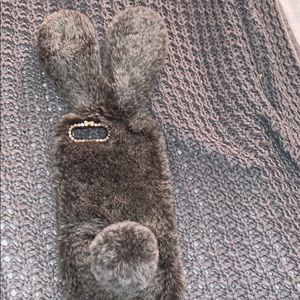 iPhone 8 Plus fuzzy bunny case